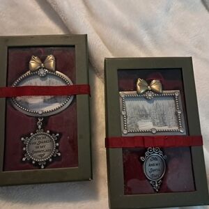 Grasslands Road Pewter & Crystal Photo Ornaments